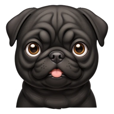 Black pug sticker