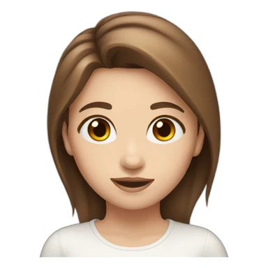 white pretty girl with  brown hair says hello sticker