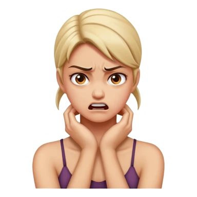 girl grabbing her neck mad  sticker