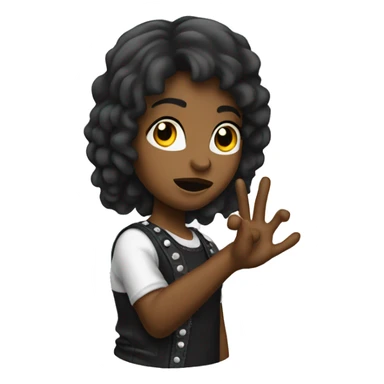 Blows girl rock and roll hand sticker