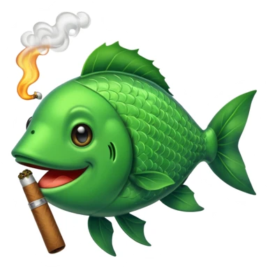 Fish smoking a huge blunt sticker