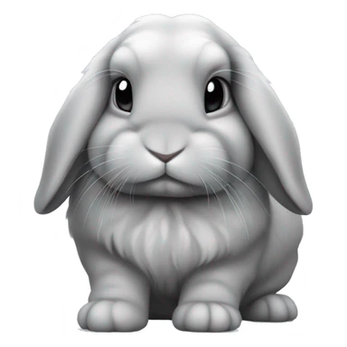 gray mini holland lop bunny sticker