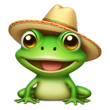 smiling frog with sombrero sticker