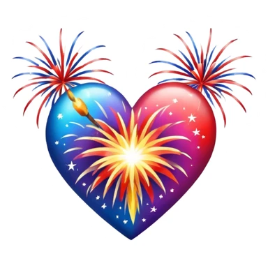 Firework heart sticker