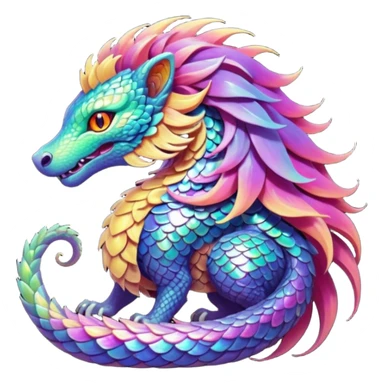 Epic complex detailed aesthetic-scenic-Fakémon-creature sticker