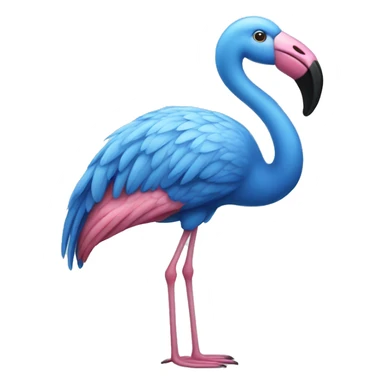Blue flamingo sticker