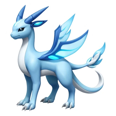 Futuristic Lugia-Suicune-Glaceon-hybrid, full body  sticker