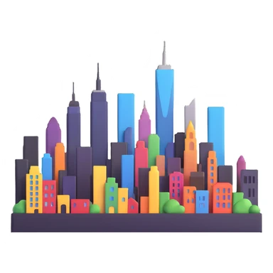 city skyline sticker