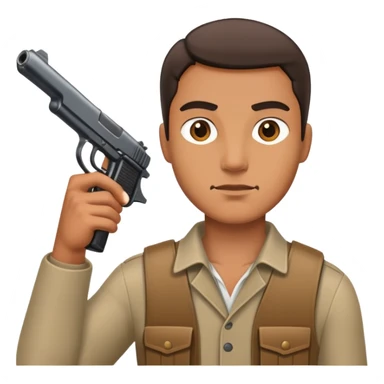 Man with gun sticker