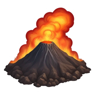 awakened volcano, ashes, fire, relief sticker