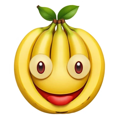 smiling face made from fruit with apples as eyes and banana as mouth sticker