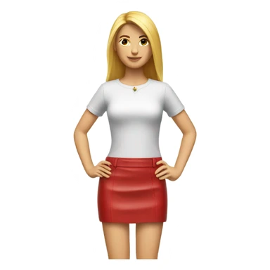 Red leather mini skirt isolated sticker