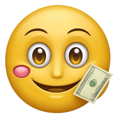 emoji haciendo un guiño con un ojo y sosteniendo dinero sticker