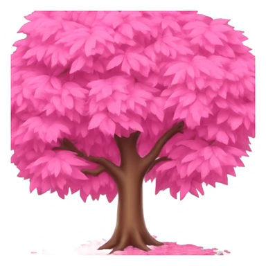 Pink tree covered with pink leaves  sticker