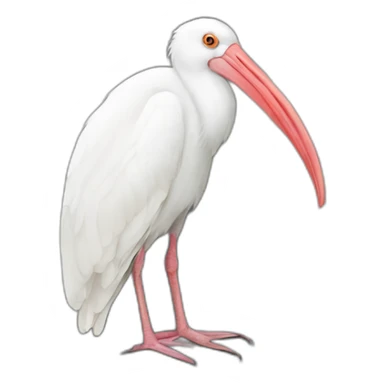 Australian white ibis peaking out of a recycling bin sticker