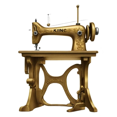 Gold and diamond King’s Favorite Sewing Machine and mannequin  sticker
