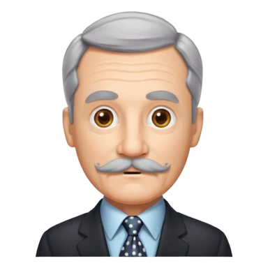 Grandpa with gray mustache & polka-dot tie sticker