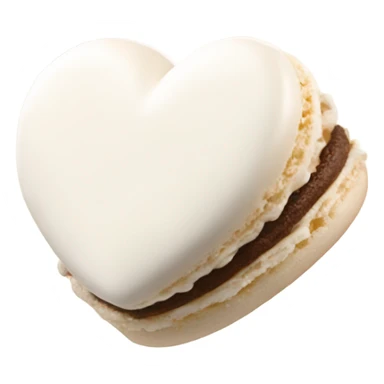 White heart shaped macaroon  sticker