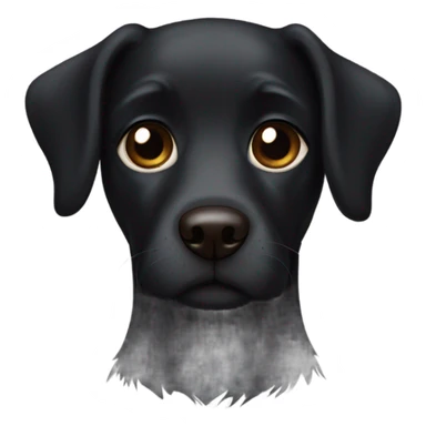 Realistic black dog with brown eyes sticker