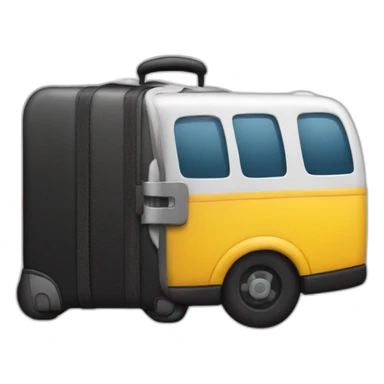 valise noir et bus travail sticker