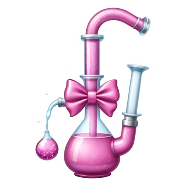 pink glittery bong with bow around it sticker
