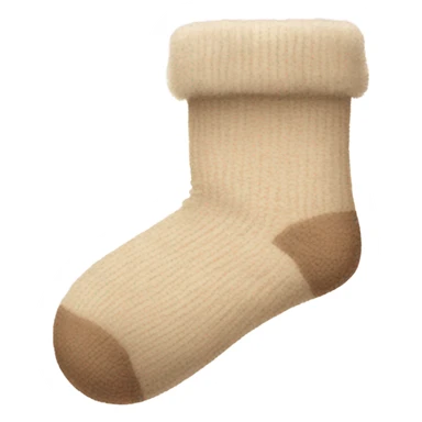 cozy fluffy beige socks  sticker