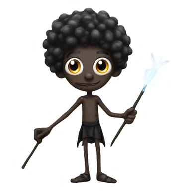 Skinny Black fairy man with long nose, long legs and a wand sticker