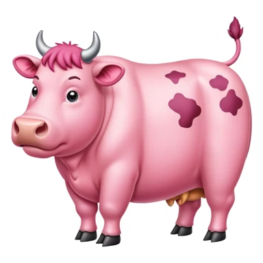 Fat pink cow  sticker