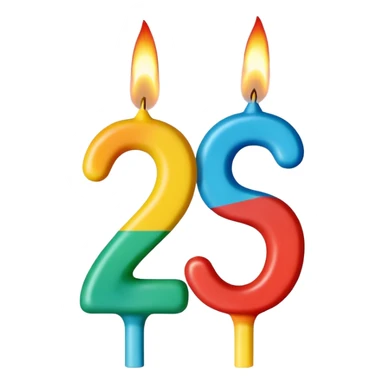 Birthday candles with the shape of the number 1 and 5 sticker
