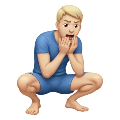 man on hands and knees yelling in agony  sticker