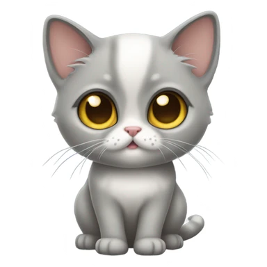 Gray munchkin cat sitting  sticker