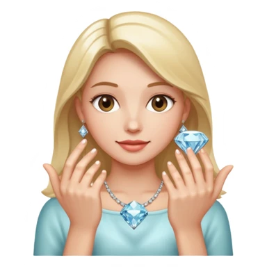 fingers holding a diamond engagement ring  sticker