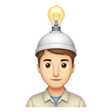 caucasian programmer with lamp on a head sticker
