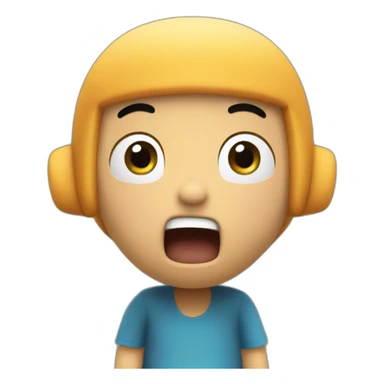 Pocoyo being shocked with mouth wide open and hands on head sticker