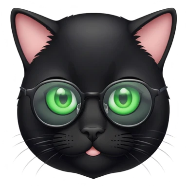Black cat wearing a spectacle sticker