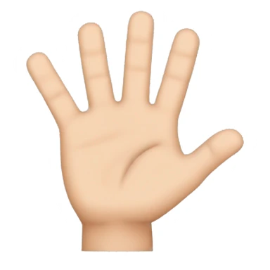 una mano con el dedo incide, medio y meñique extendidos y el dedo anular y pulgar flexionados sticker