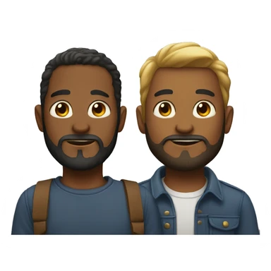 Two brothers one with beard sticker