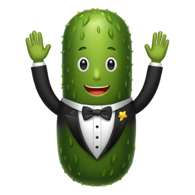 Pickle wearing a tuxedo  sticker