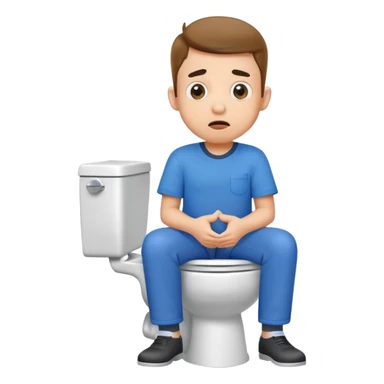 cartoon character sitting on toilet with surprised expression sticker