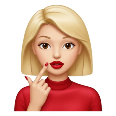 A normal human emoji with nails💅 this emoji but without the nail polish, a female with polished nails 💅, bite one of the index figure sticker
