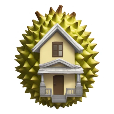 House made of creamy and spikey durian sticker