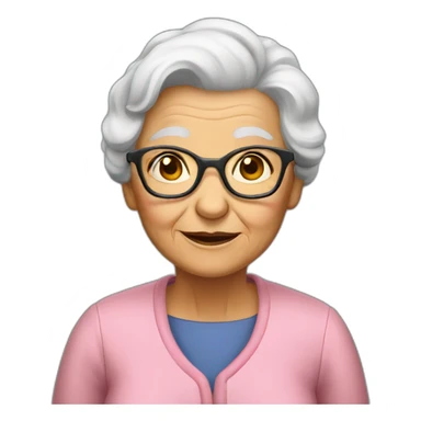 an old women aged of 90 in a school class sticker