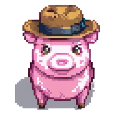 pig wearing a fedora sticker