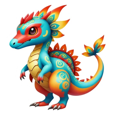 exotic fantasy-creature-Fakémon-Pokémon, full body, with random markings sticker