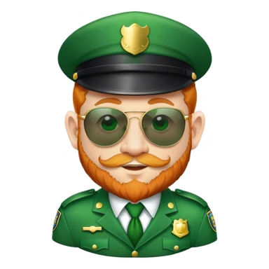 Leprechaun in cop uniform with sunglasses sticker