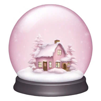 pale pink snow globe shiny sticker