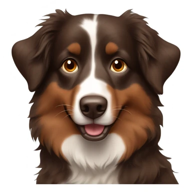 Dark Brown Australian shepherd with brown fur on face sticker