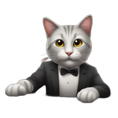 the cat is playing at the casino sticker