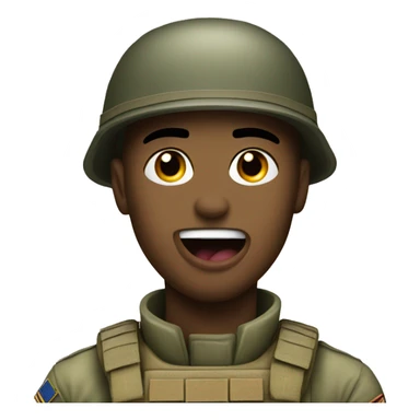 soldier shows his tongue sticker