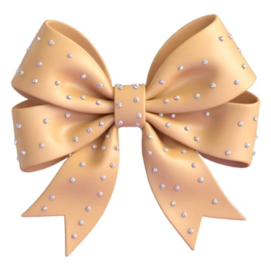 sparkly beige bow with rounded loops sticker